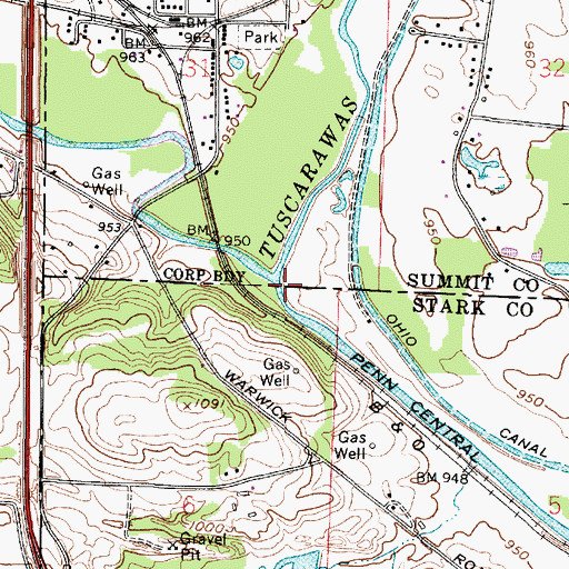Topographic Map of Chippewa Creek, OH