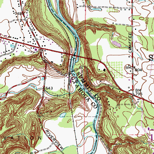 Topographic Map of Chippewa Creek, OH