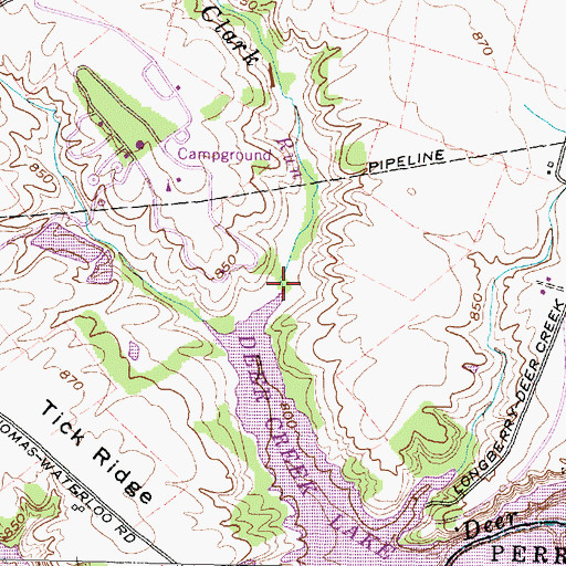 Topographic Map of Clark Run, OH