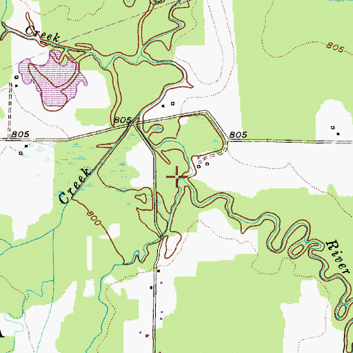 Topographic Map of Coffee Creek, OH