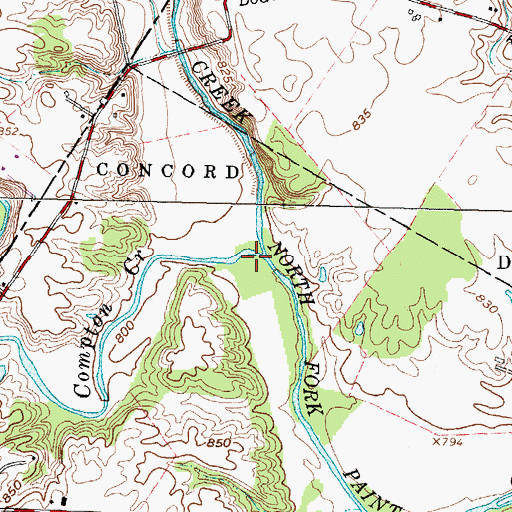 Topographic Map of Compton Creek, OH