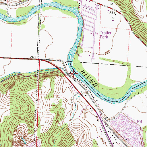 Topographic Map of Crooked Run, OH
