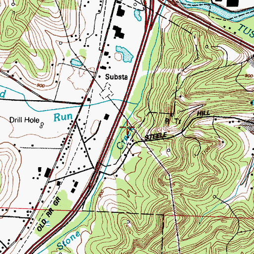 Topographic Map of Crooked Run, OH
