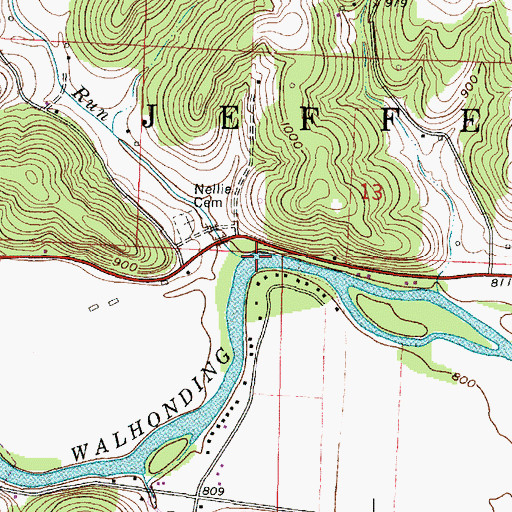 Topographic Map of Darling Run, OH