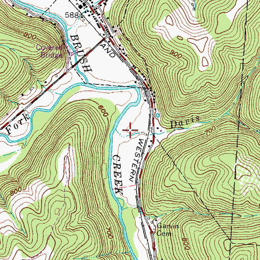 Topographic Map of Davis Run, OH