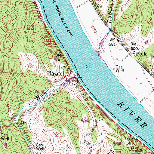 Topographic Map of DeWitt Run, OH