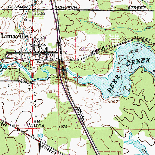 Topographic Map of Deer Creek, OH