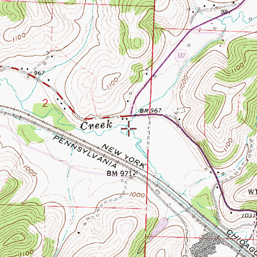 Topographic Map of Dining Fork, OH