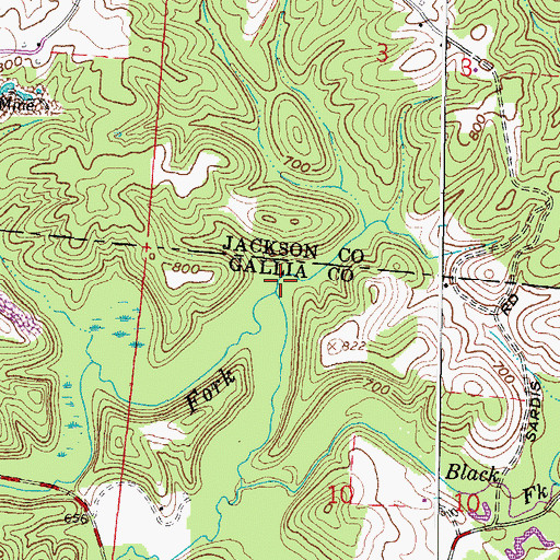 Topographic Map of Dirtyface Creek, OH