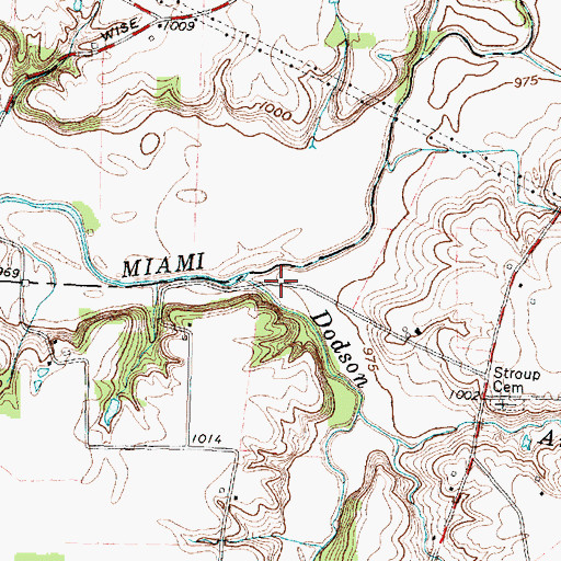 Topographic Map of Dodson Creek, OH