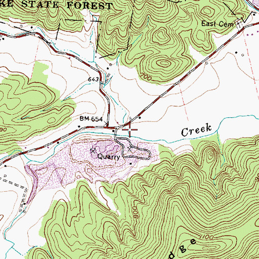 Topographic Map of Dry Bone Creek, OH