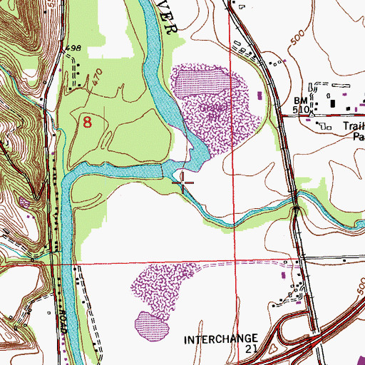 Topographic Map of Dry Fork Whitewater River, OH