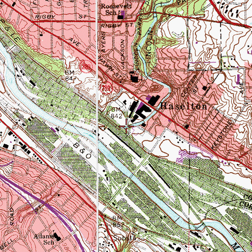Topographic Map of Dry Run, OH