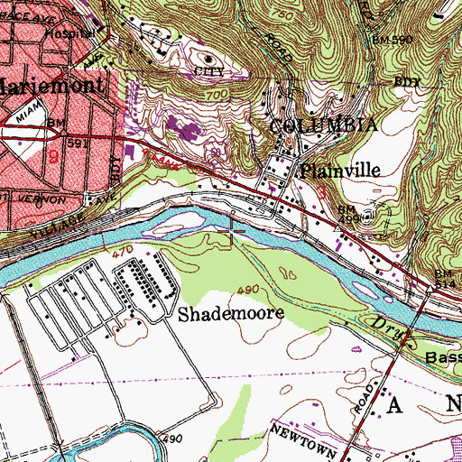 Topographic Map of Dry Run, OH