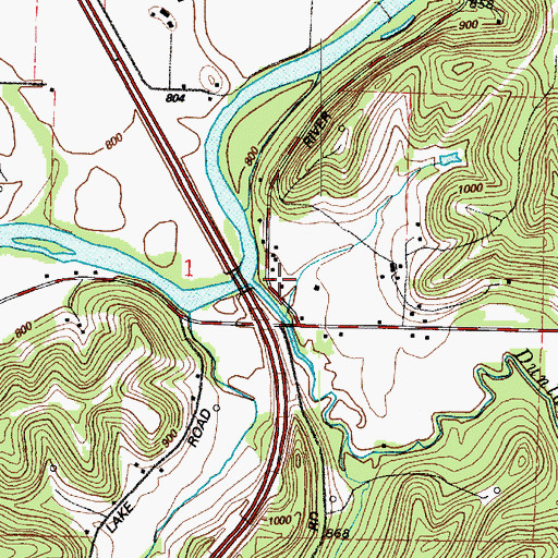 Topographic Map of Dunlap Creek, OH