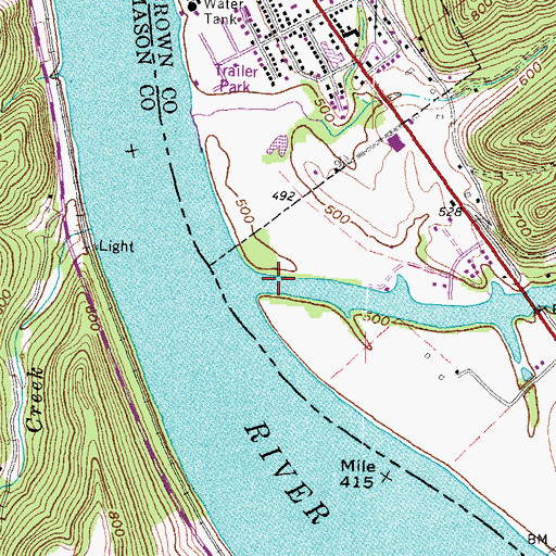 Topographic Map of Eagle Creek, OH