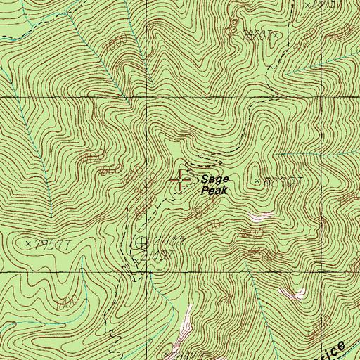 Topographic Map of Sage Peak, AZ