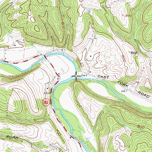 Topographic Map of East Fork Eagle Creek, OH