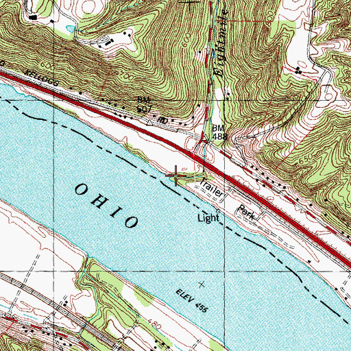 Topographic Map of Eightmile Creek, OH