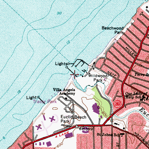 Topographic Map of Euclid Creek, OH