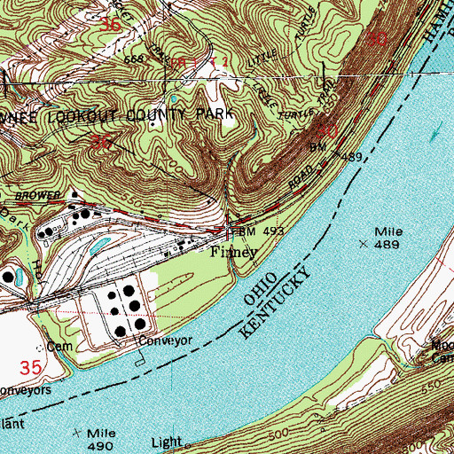 Topographic Map of Finney, OH