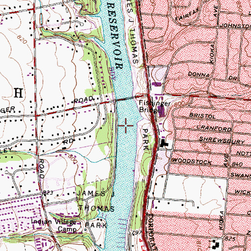 Topographic Map of Fishinger Bridge, OH