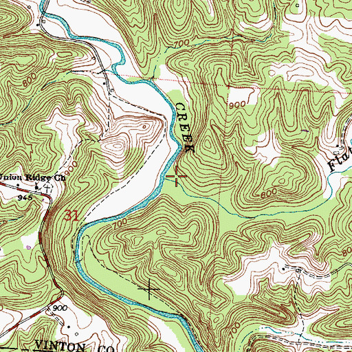 Topographic Map of Flat Run, OH