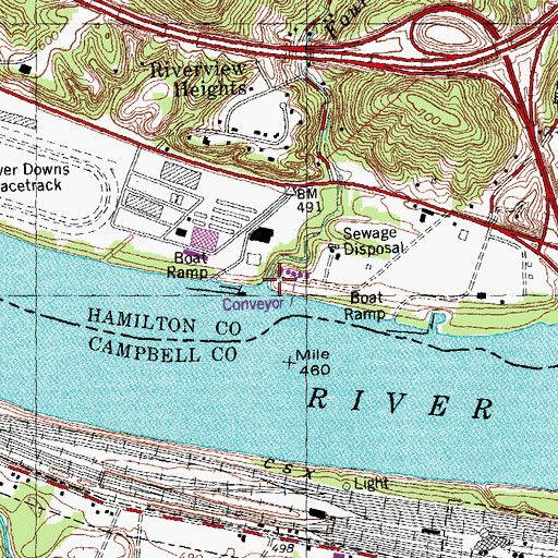 Topographic Map of Fourmile Creek, OH