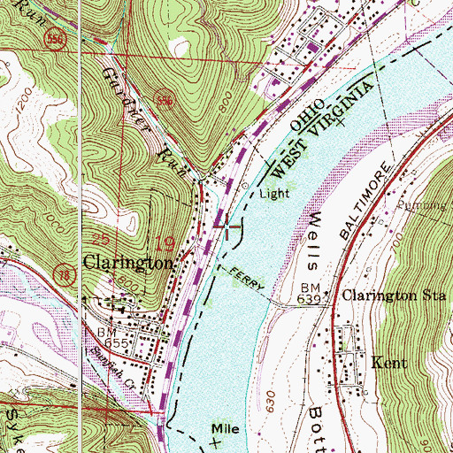 Topographic Map of Gardner Run, OH
