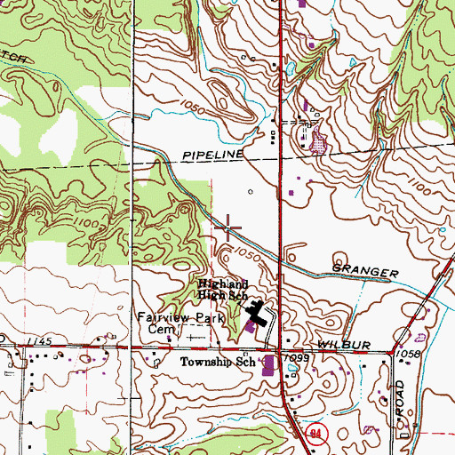 Topographic Map of Granger Ditch, OH
