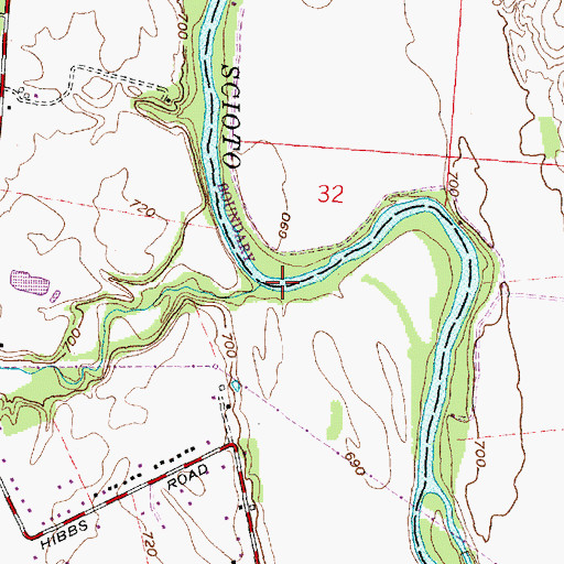 Topographic Map of Grant Run, OH
