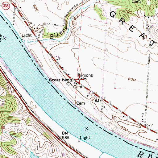 Topographic Map of Great Bend Church, OH