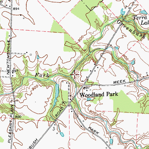 Topographic Map of Greenbush Creek, OH