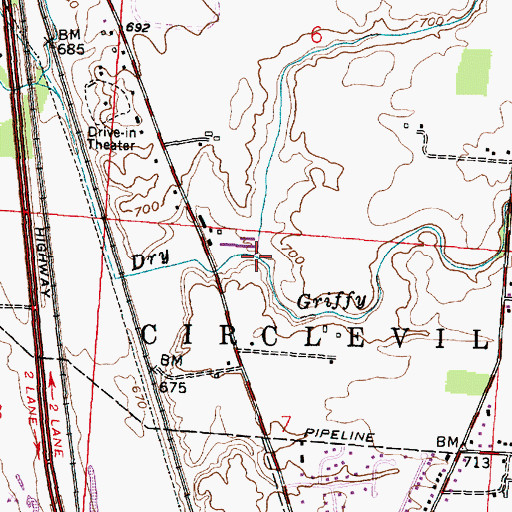 Topographic Map of Griffy Run, OH