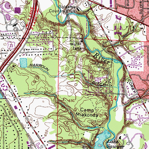 Topographic Map of Harroun Ditch, OH