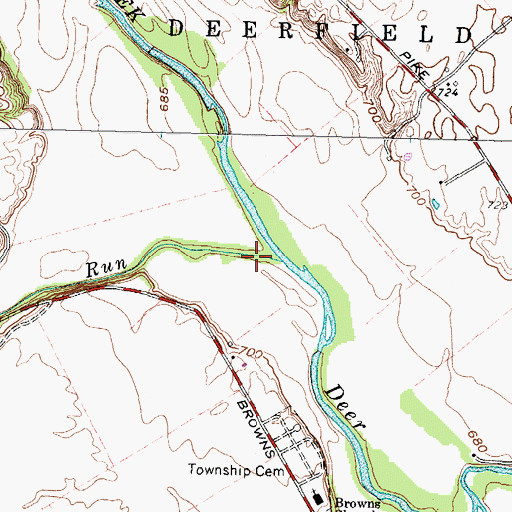 Topographic Map of Hay Run, OH