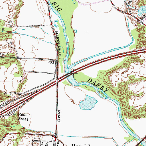 Topographic Map of Hellbranch Run, OH