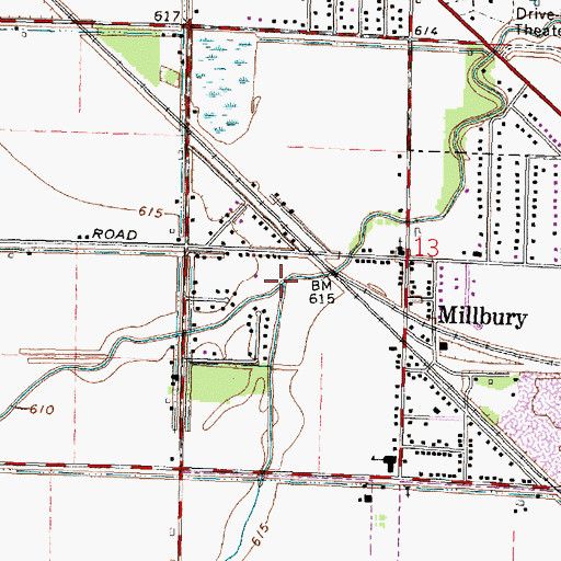 Topographic Map of Henry Creek, OH