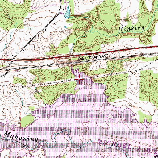 Topographic Map of Hinkley Creek, OH