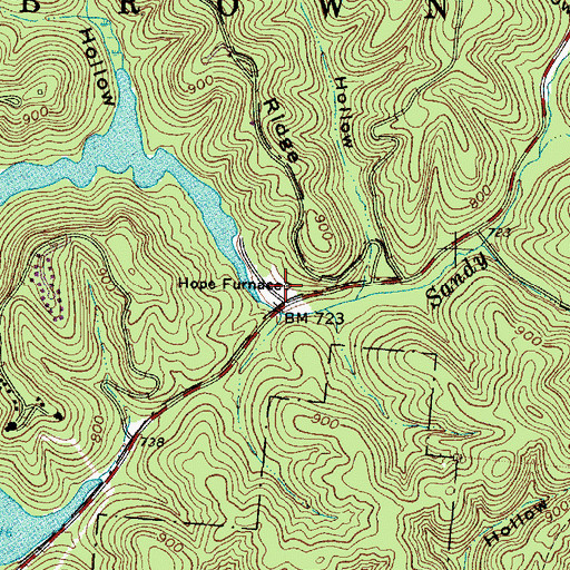 Topographic Map of Hope Furnace, OH