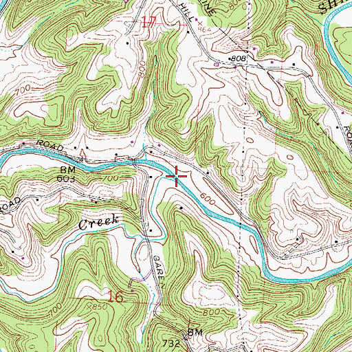 Topographic Map of Horse Cave Creek, OH