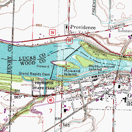 Topographic Map of Howard Island, OH