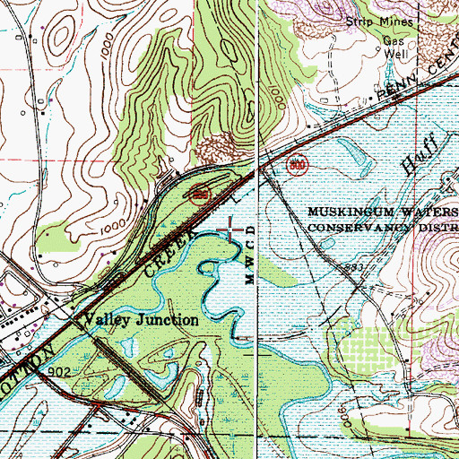 Topographic Map of Huff Run, OH
