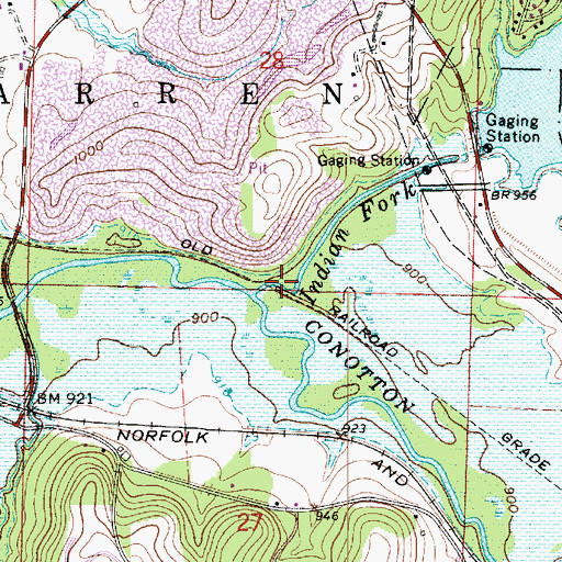 Topographic Map of Indian Fork, OH