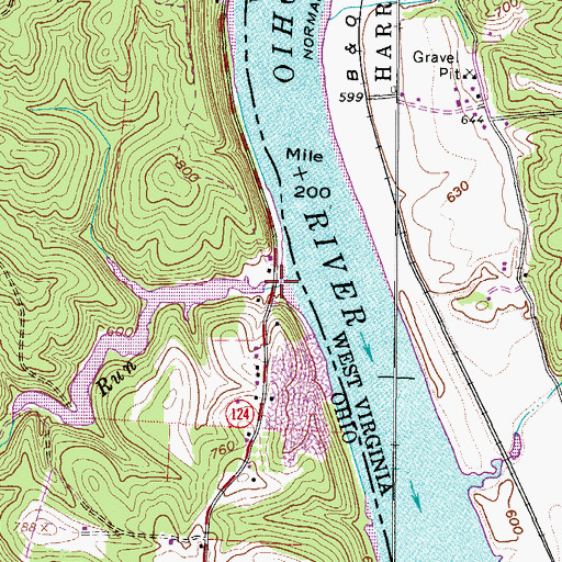 Topographic Map of Indian Run, OH