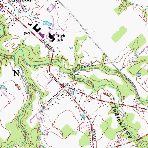 Topographic Map of Indiancamp Creek, OH