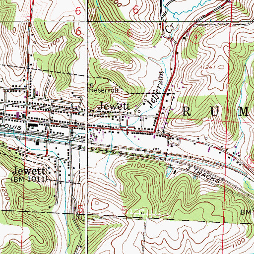 Topographic Map of Jefferson Creek, OH