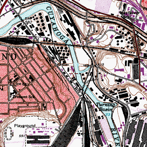 Topographic Map of Kingsbury Run, OH