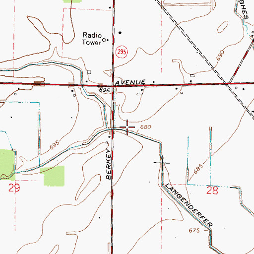 Topographic Map of Langenderfer Ditch, OH