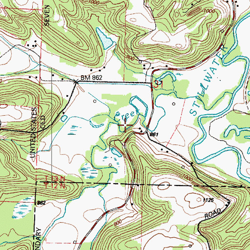 Topographic Map of Laurel Creek, OH